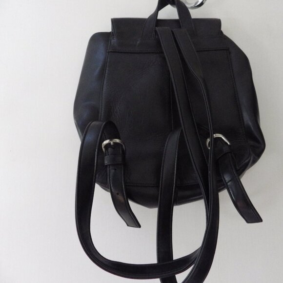 Nine West Black Leather Backpack Purse - Picture 3 of 6